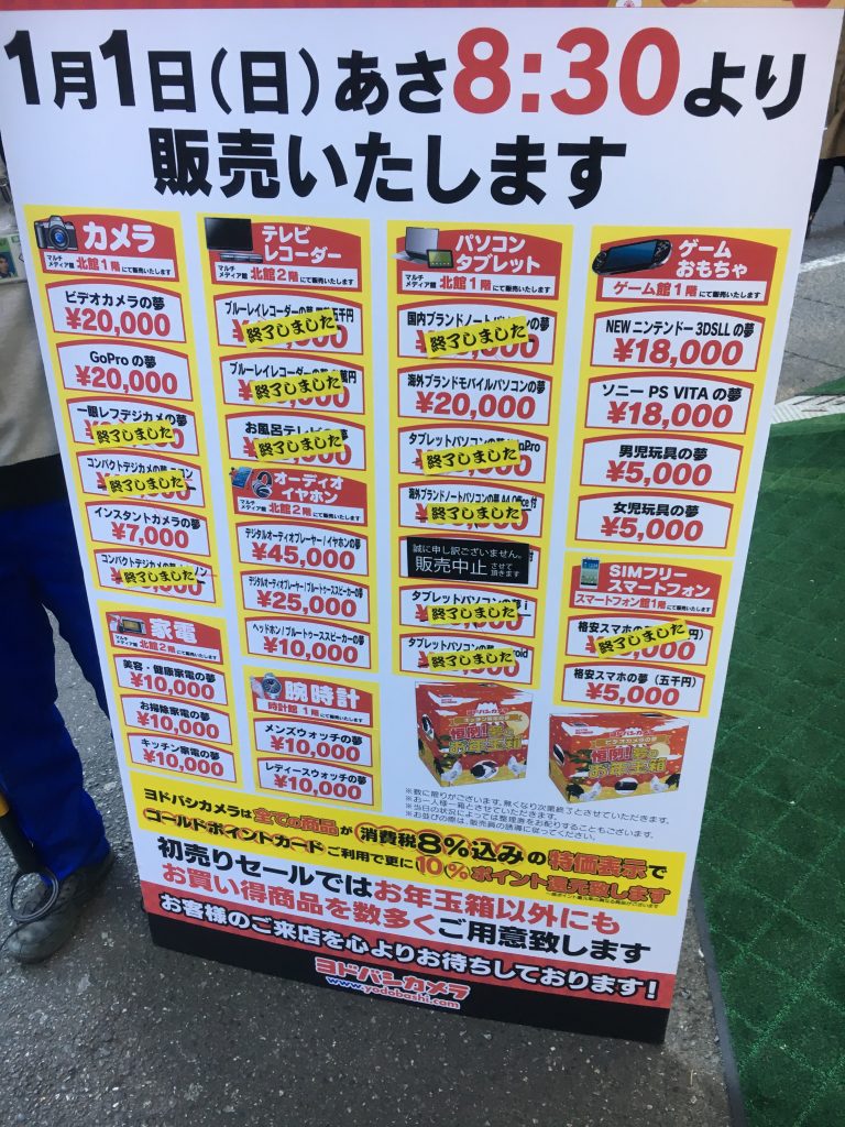ヨドバシカメラ福袋2017新宿本店9時10分頃