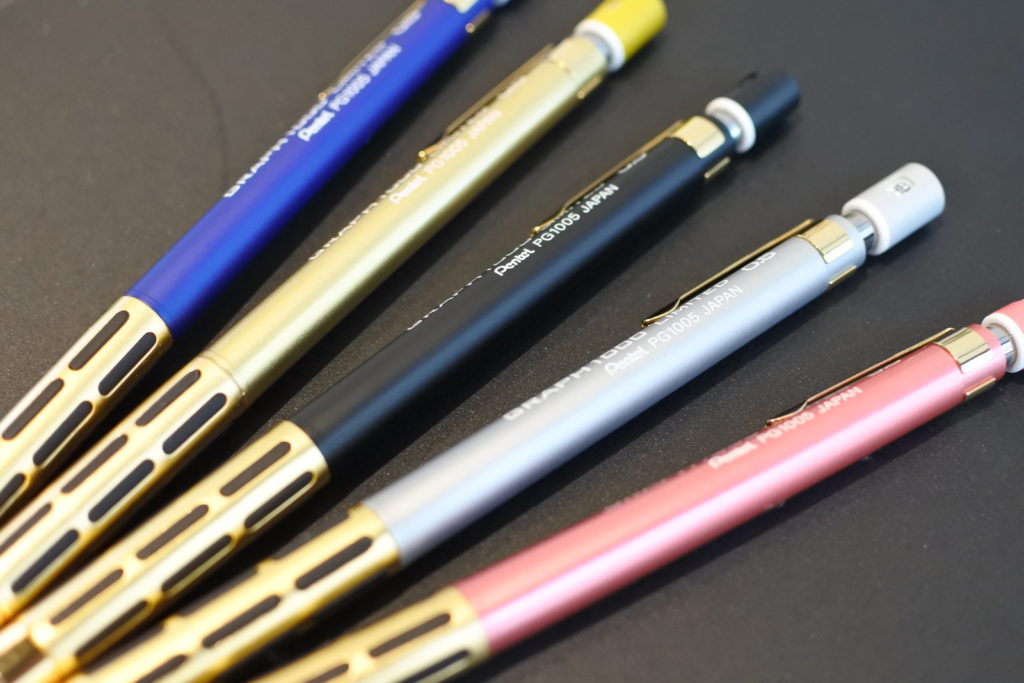 ロフト限定 ぺんてる グラフ1000リミテッド ゴールドグリップ カラー軸 70周年記念限定モデル