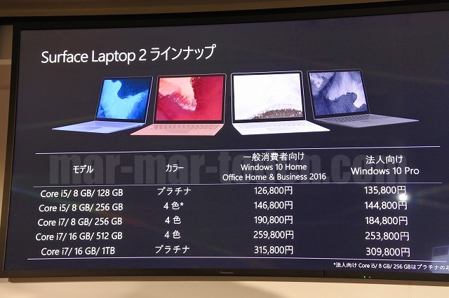 Surface Laptop 2価格一覧