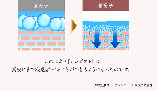 shinpist(シンピスト)口コミ評価＆＆評判まとめ！シワ改善＆シミ予防＆保湿のオールインワンジェル徹底検証レビュー 低分子原料の採用により表皮・真皮まで浸透