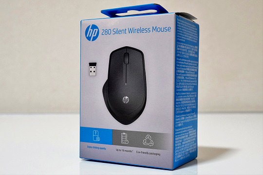 【実機レビュー】HP 280静音ワイヤレスマウスの口コミ評価＆質問まとめ 個装箱パッケージ