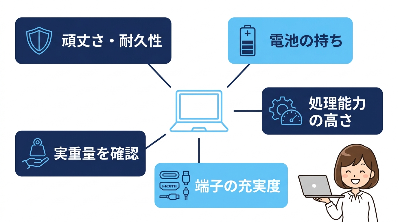 1kg以下のノートパソコン選び5つの重要基準