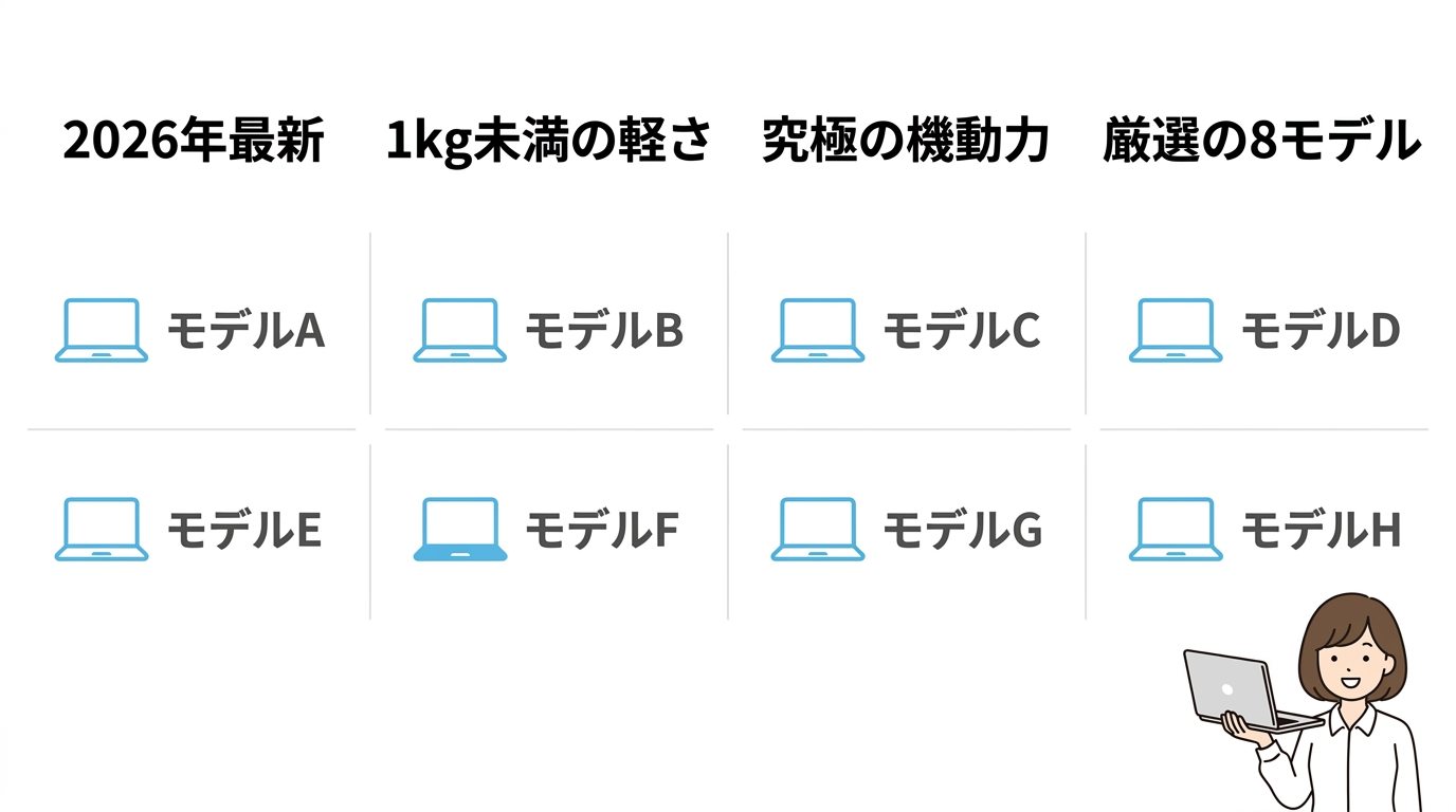 【2026最新】1kg以下のノートパソコンおすすめ8選