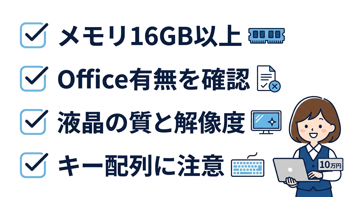 10万円のノートパソコンおすすめの注意点