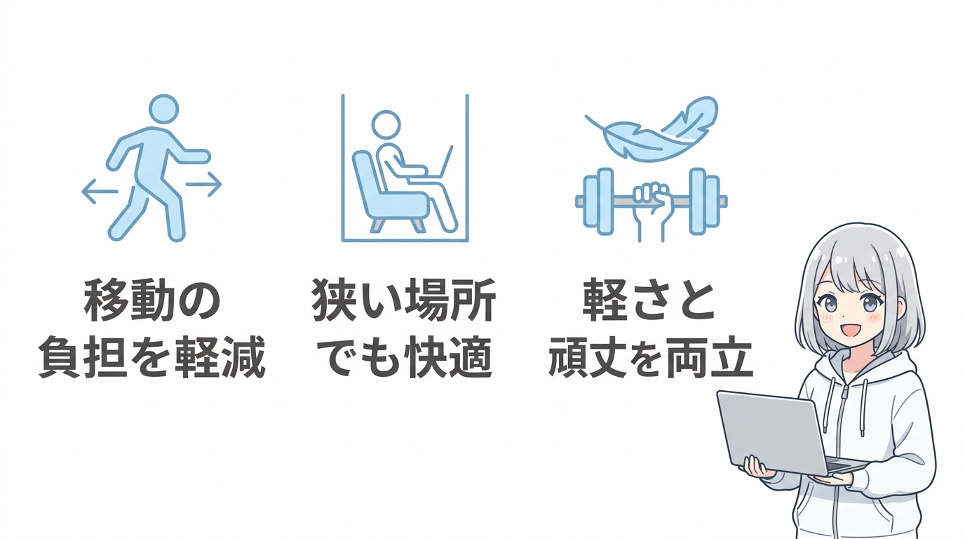 1kg以下の軽量モデルを選ぶ利点