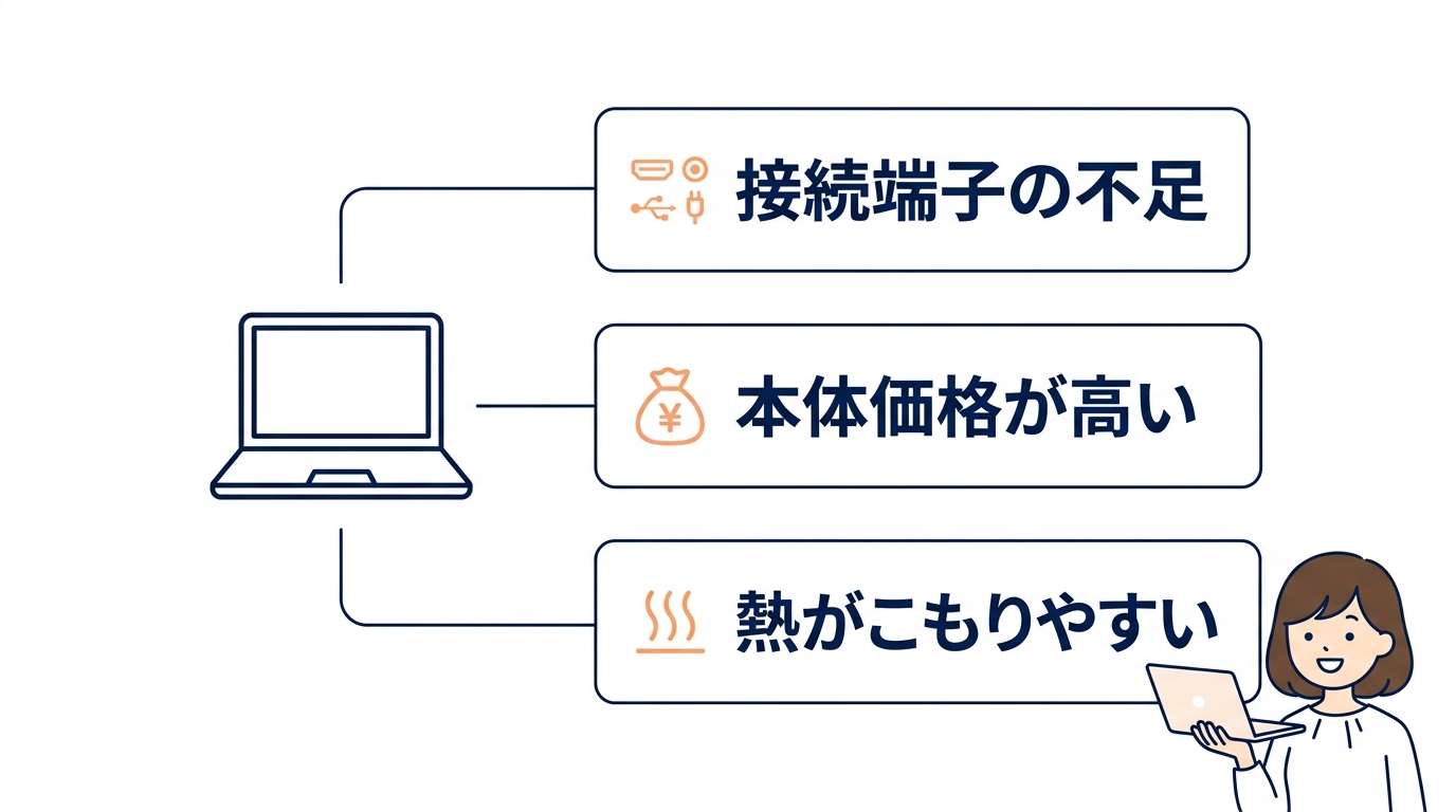 超軽量ノートパソコン1kg以下のデメリット3つ