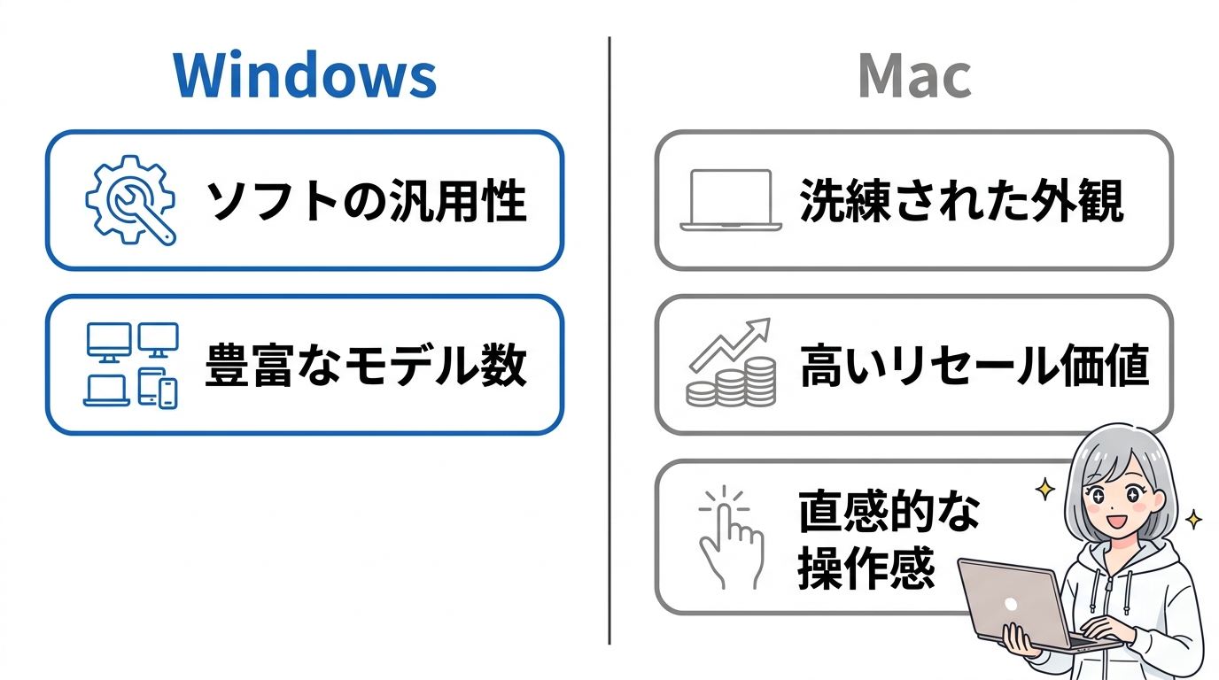 WindowsとMacのメリット比較